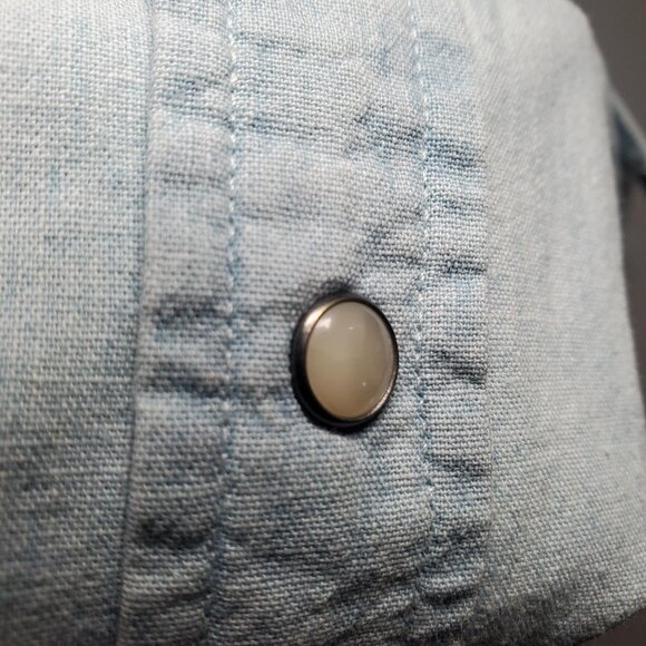 Polo Ralph Lauren Boys Short-Sleeve Chambray Blue Western Shirt Snap Sz XL - Picture 8 of 16